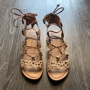 Dolce Vita Leopard Calf Hair Sandals